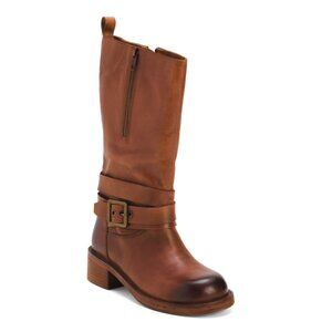 VINTAGE FOUNDRY Tan Leather Philippa Mid Calf Boots